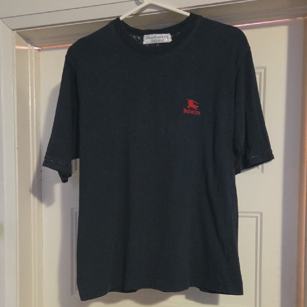 Burberrys  Navy Short-Sleeve Tee with Red Logo
